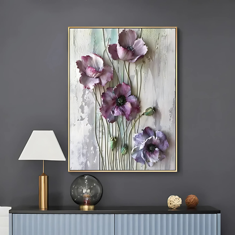 Blumen Leinwandposter – Stilvolle Wandkunst