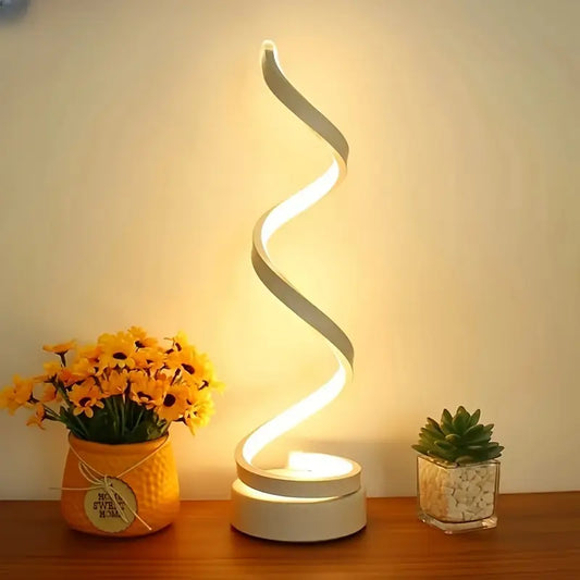 Spiral LED Tischlampe – Moderne Dekolampe mit einstellbaren Lichtfarben