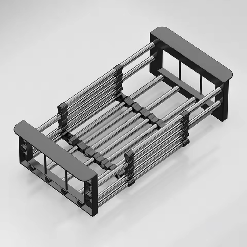 Verstellbares Abtropfgestell – Rostfreier Edelstahl Spülkorb mit Abflusslöchern