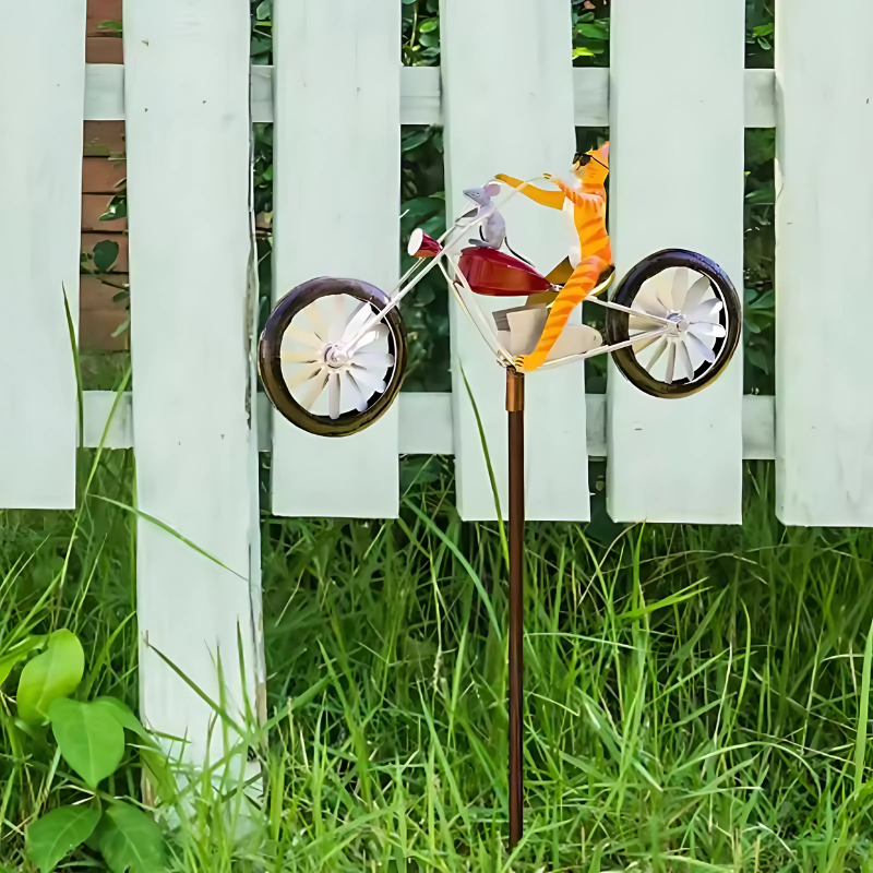 Metall Windspinner Tier - Vintage Gartendekoration mit drehenden Klingen