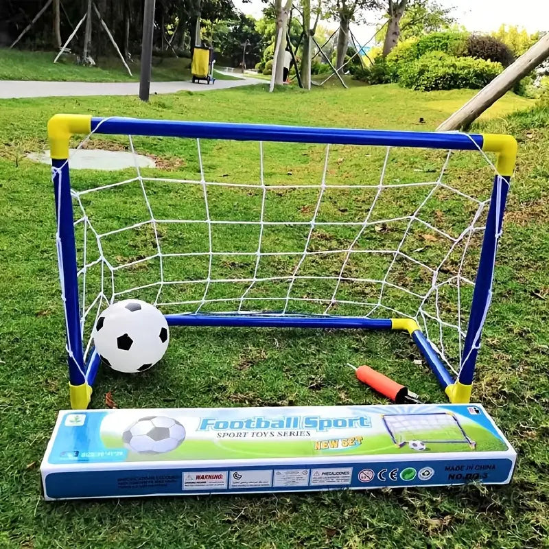 2-in-1 Fußball & Ballspiel-Set – Tragbares Tor für Innen-/Außenspiele