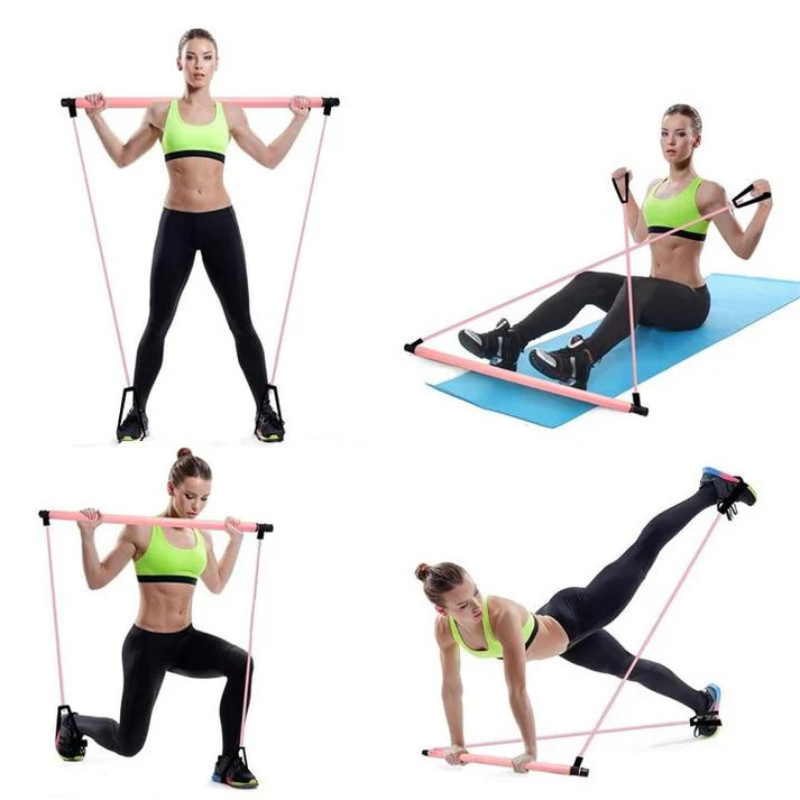 Pilates Power Bar - Widerstandsband-Set für Heimtraining & Muskelaufbau