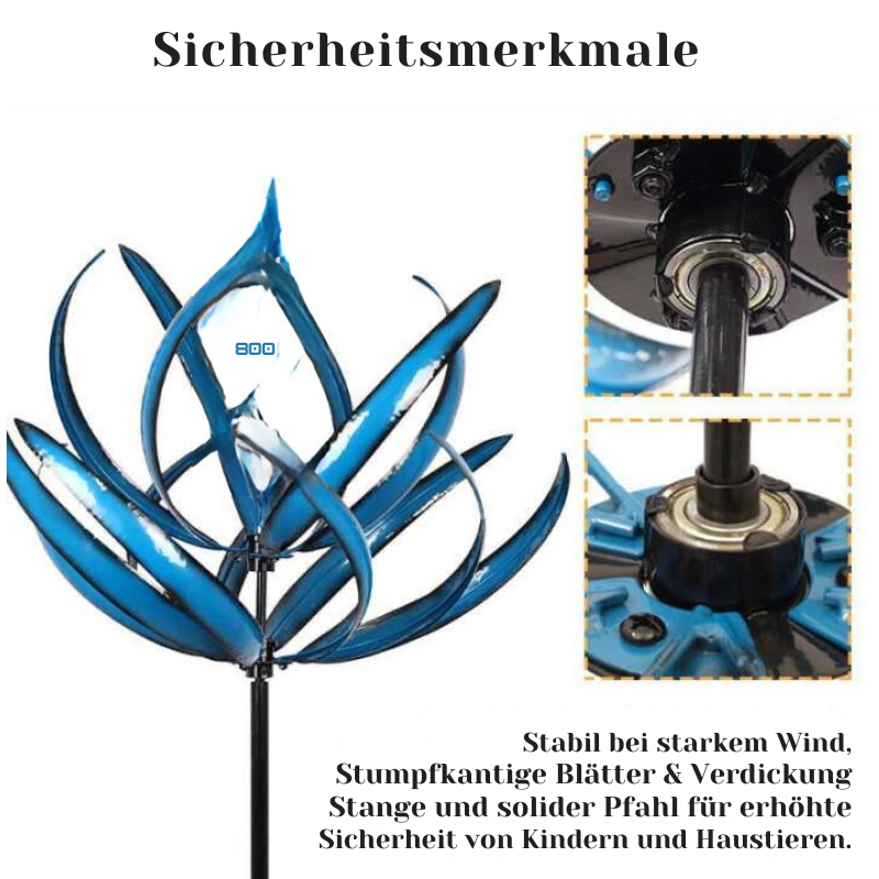 Elegantes Windrad | Einzigartige Lotus-Windmühle mit stabilen Flügeln