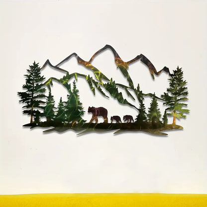 Metall Wald Bär Wandkunst - Rustikale Eisen Silhouette Dekor