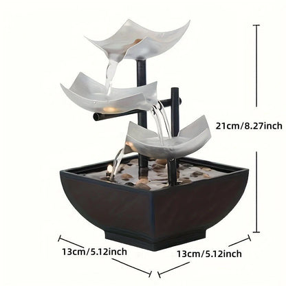 Leichte Blattfontäne - Beruhigendes Wassermerkmal mit warmer Beleuchtung für die Wohnkultur