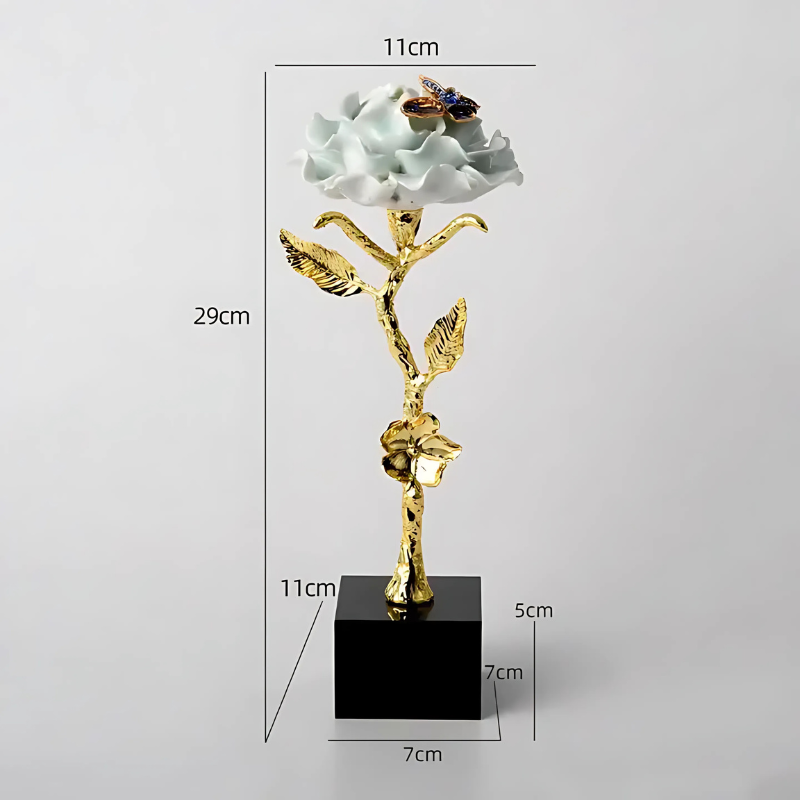 Metallblumen-Skulptur – Deko Blume aus Metall für modernes Wohndesign