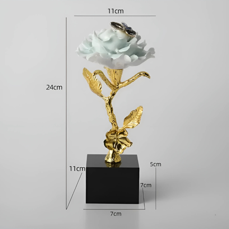 Metallblumen-Skulptur – Deko Blume aus Metall für modernes Wohndesign