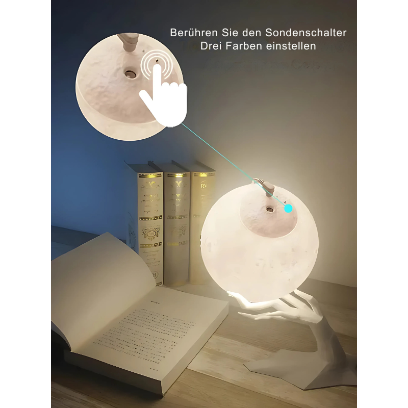 Mondlampen-Luftbefeuchter – 3D LED-Nachtlicht & Ultraschall-Nebel