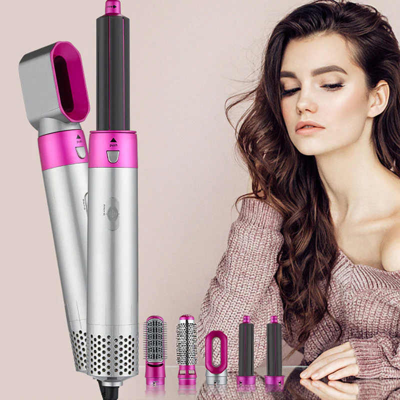 5-in-1 Haartrockner & Styler – Warmluftbürste zum Trocknen, Locken & Glätten