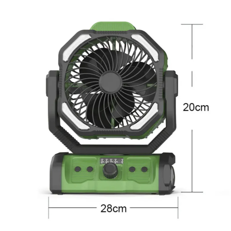 Tragbarer Camping-Ventilator - mit wiederaufladbarem USB-Akku und Powerbank