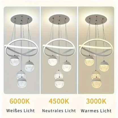 Moderner dimmbarer LED-Kronleuchter - 3 Lichtfarben, energiesparend & stilvoll