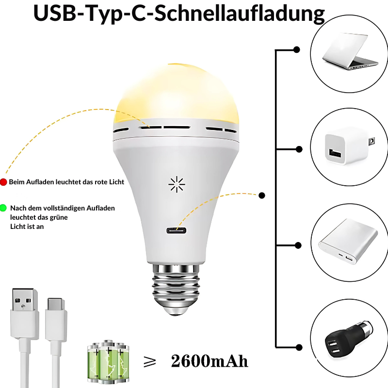 Kabellose LED Tischlampe – Wiederaufladbar & Dimmbar per Touch