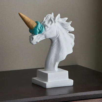 Moderne Einhorn Skulptur – Abstrakte Deko Figur für Zuhause & Büro