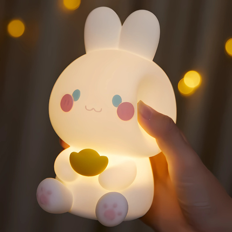 Bunnygold  LED Nachtlicht – Niedliche Berühren Sie-Lampe mit USB-C & Warmlicht