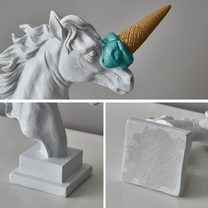 Moderne Einhorn Skulptur – Abstrakte Deko Figur für Zuhause & Büro