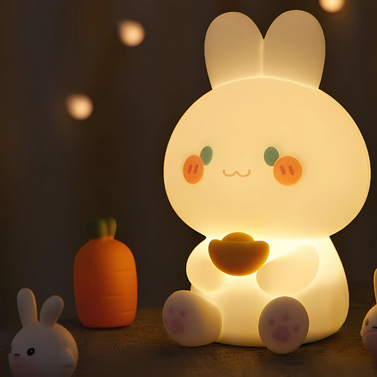 Bunnygold  LED Nachtlicht – Niedliche Berühren Sie-Lampe mit USB-C & Warmlicht