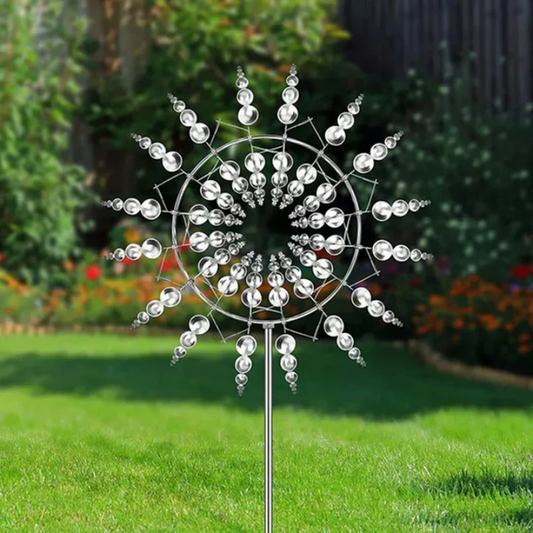 Magische 3D-Windmühle aus Metall - Dekorative Windmühle für den Garten