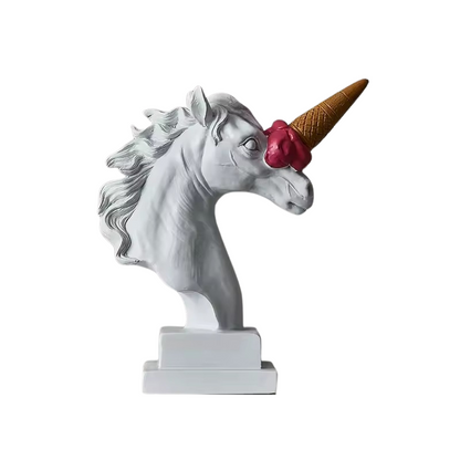 Moderne Einhorn Skulptur – Abstrakte Deko Figur für Zuhause & Büro