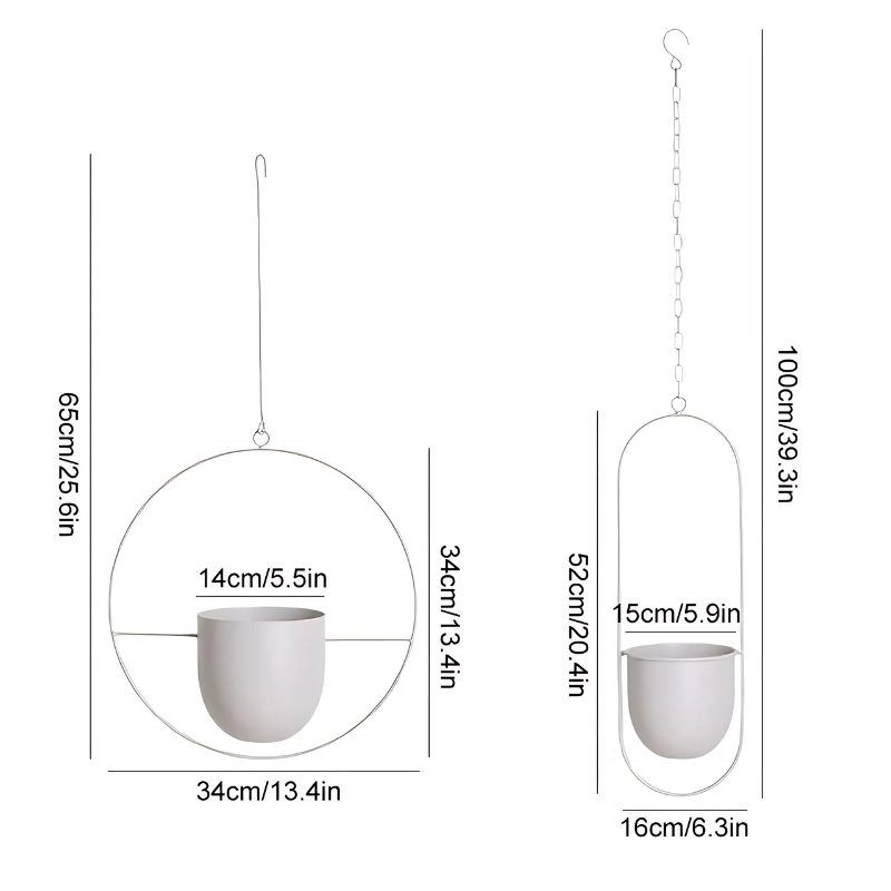 Modernes Metall-Hängepflanzgefäß – Stilvoller Pflanztopf für drinnen & draußen