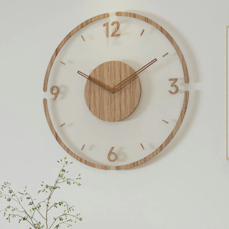 Lautlose Holz Wanduhr – Präzises Quarzwerk