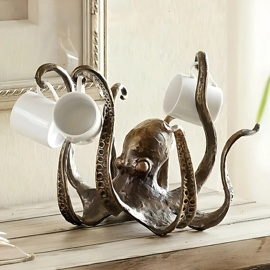 Octopus Kaffeetassenhalter - Harz platzsparende Organisator für Küche & Home Décor - hält 8 Tassen