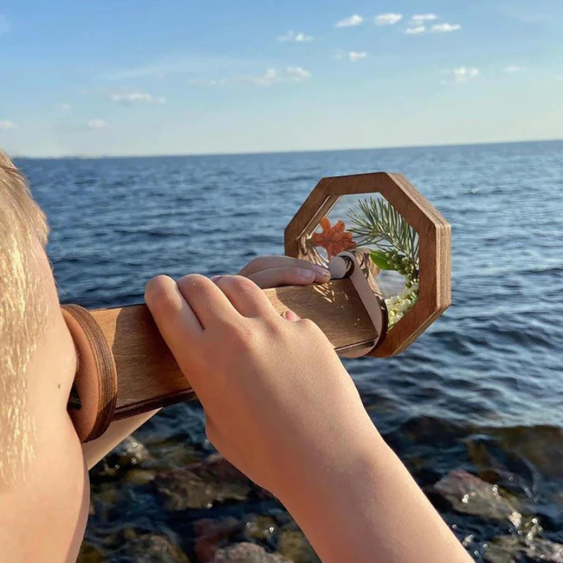 Magisches Holz-Kaleidoskop – Optisches Lernspielzeug für Kinder