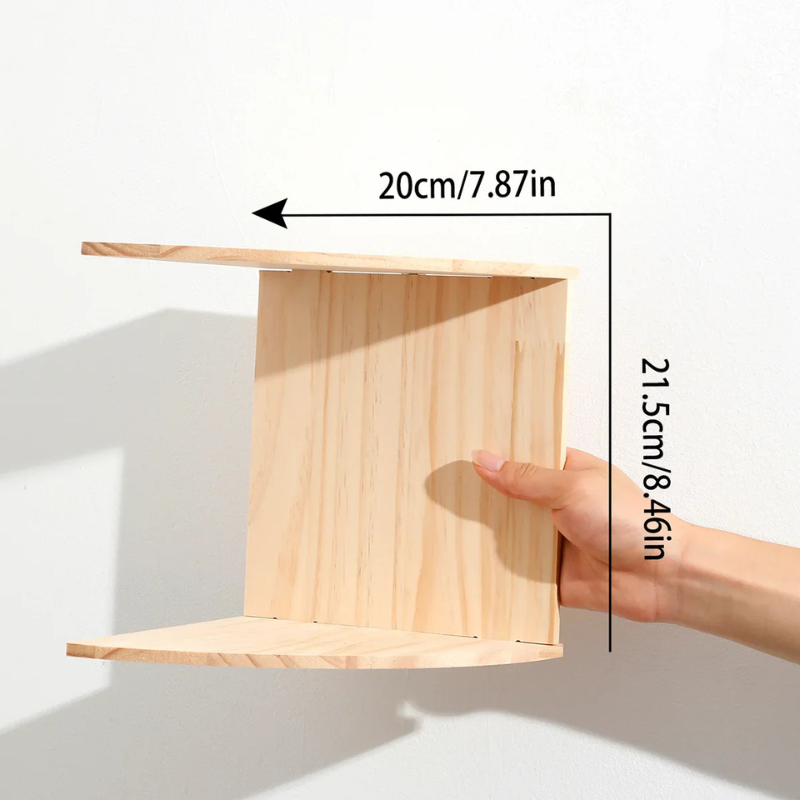 Holz Eckregal Wandregal – Schweberegal mit 2/4/5 Ebenen