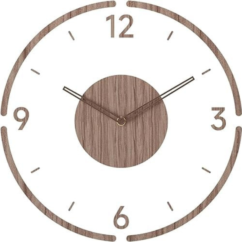 Lautlose Holz Wanduhr – Präzises Quarzwerk