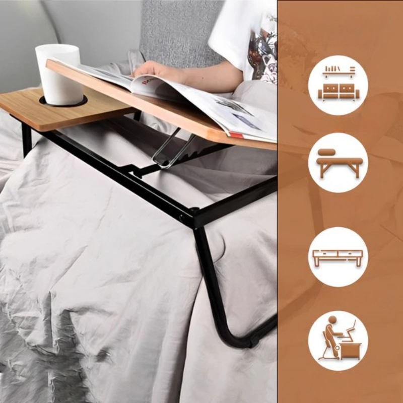 Höhenverstellbarer Laptop-Betttisch – Rollbarer Schreibtisch für Sofa & Bett