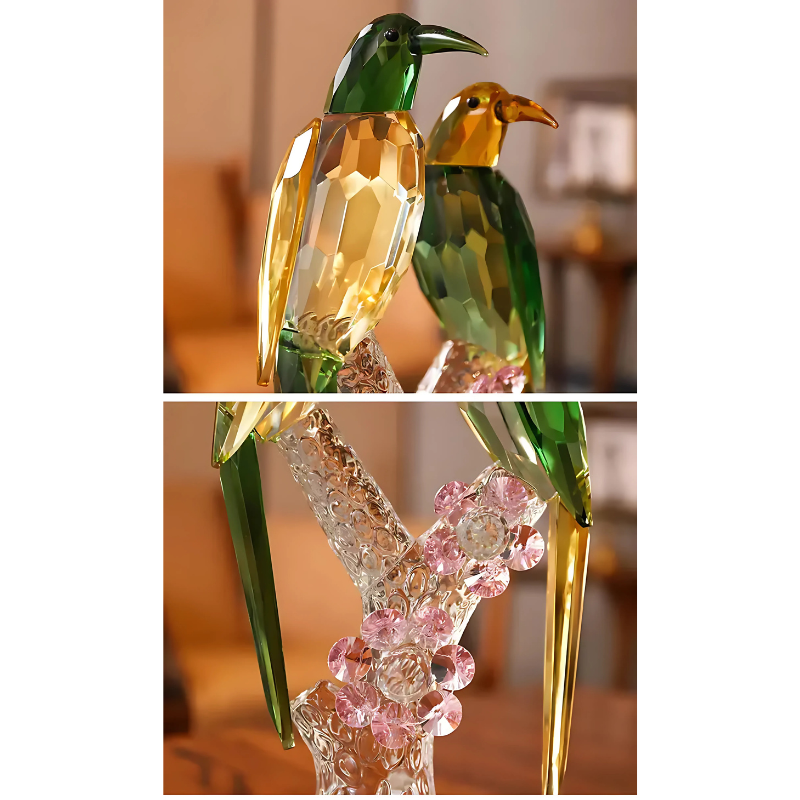 Kristall-Vogel-Ornament - Elegantes Glasornament für Wohnzimmer, Büro & Geschenkideen