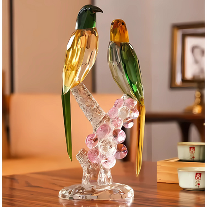 Kristall-Vogel-Ornament - Elegantes Glasornament für Wohnzimmer, Büro & Geschenkideen