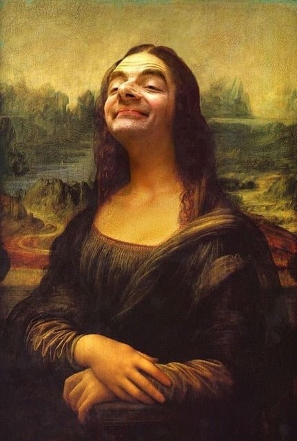 Lustige Mona Lisa Mr. Bean Canvas Poster - Humorvolle Wandkunst für Heimtextilien