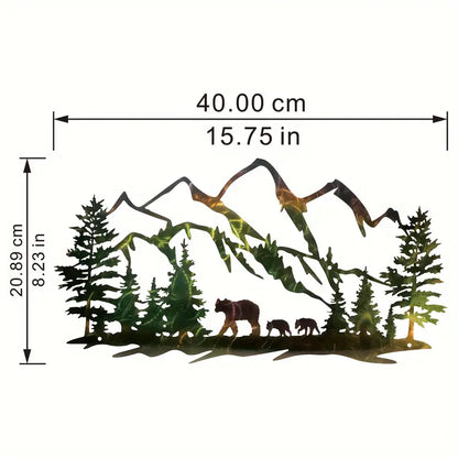 Metall Wald Bär Wandkunst - Rustikale Eisen Silhouette Dekor